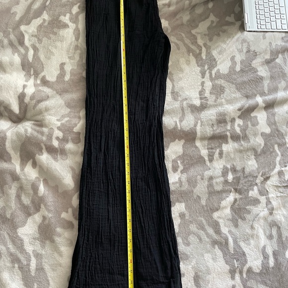 Women's Gauze Boho Wide leg flare Black Pants Sz XS - Picture 11 of 15